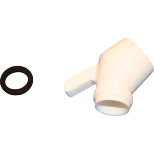 Damixa bøjning m/tap hvid 1/2' muffe og nippel