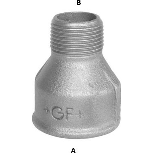 Georg Fischer spidsmuffe galvaniseret 1/4 - 1/8´´ muffe - nippel