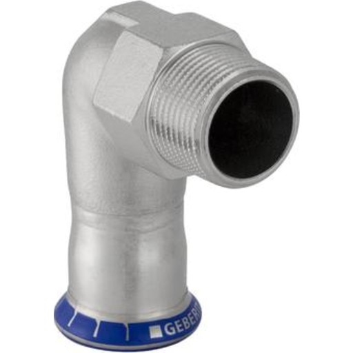 Mapress 90° bøjning med udvendigt gevind 18 mm x 1/2" billede