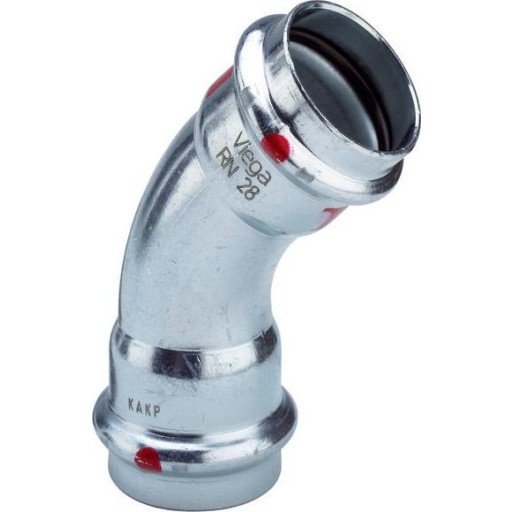 VIEGA Prestabo bøjning 18mm 45 grader af ulegeret stål Muffe / muffe, SC-contur