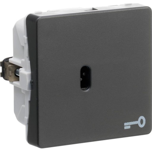 LK Fuga afbryder med korrespondance for nøgle, 1 modul, koksgrå
