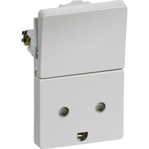 LK Fugastikkontakt med afbryder m/jord 1,5 modul, lysegrå