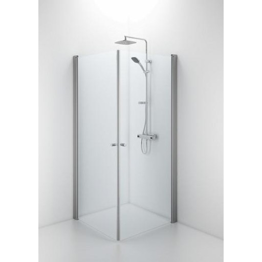 Contura Shower Space dusjdør, 57 cm, klart glass, aluminium profil Baderom > Dusjen
