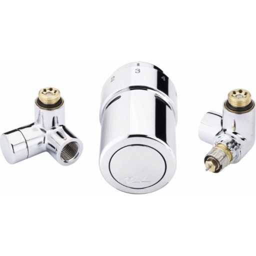 Danfoss RTX ventilsæt Krom - Returen i højre side t-håndkl.rad 013G4132