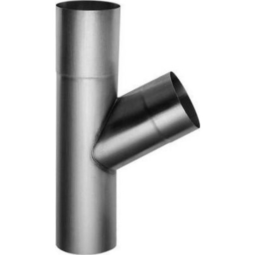 Rheinzink 60° grenrør med Ø87 mm nedløb i zink billede