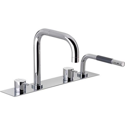 Vola BK10 badkarsblandare med duschset, krom