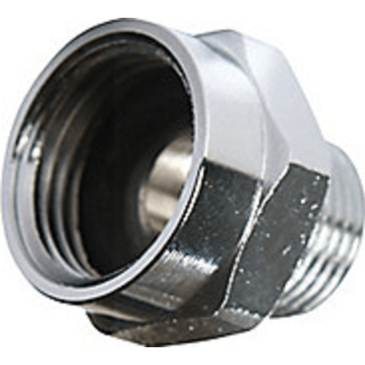 Messing spidsmuffe med pakning, krom, 1/2" x 3/8"