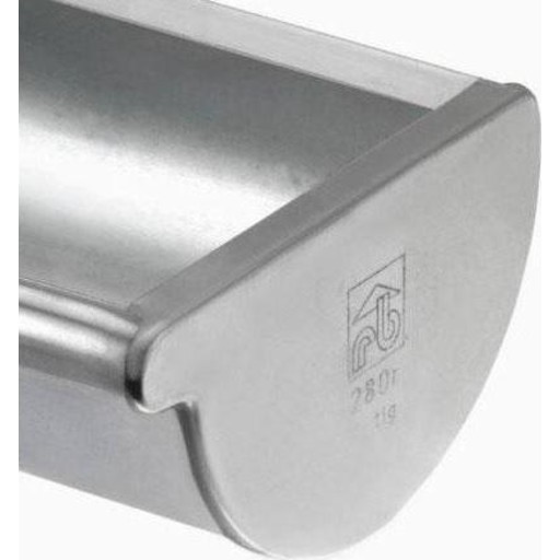 VM Zinc Endebund til højre. 280 mm. 1/2-rund. Valsblank -Tages ikke retur-