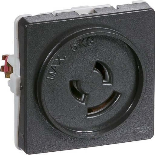 LK Fuga lampestikkontakt 2-leder+jord 1 modul, koksgrå