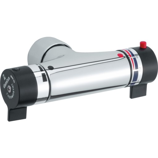 Damixa TMC renoveringstermostat til indbygningsbatteri (firkantet kugletap), krom/sort