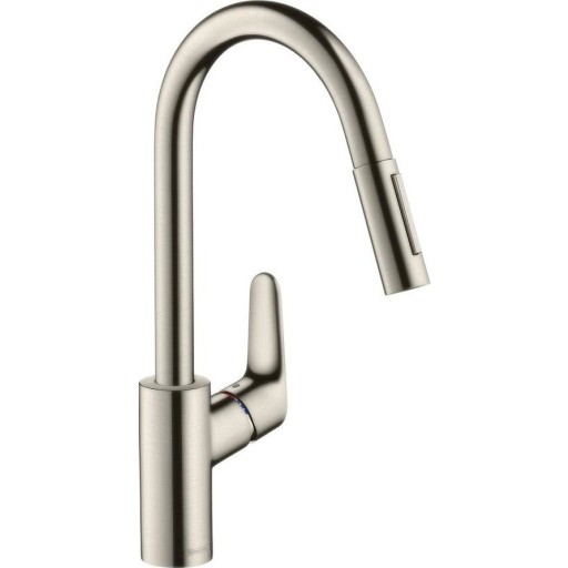 Hansgrohe Focus M41 kkkenarmatur, udtrk, C-tud, 1-grebs, rustfri stl