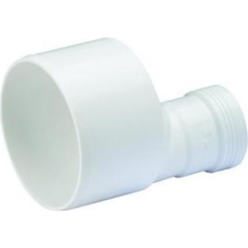Reduktionsrr, 50x40 mm, excentrisk, aflb, hvid, HT/PP