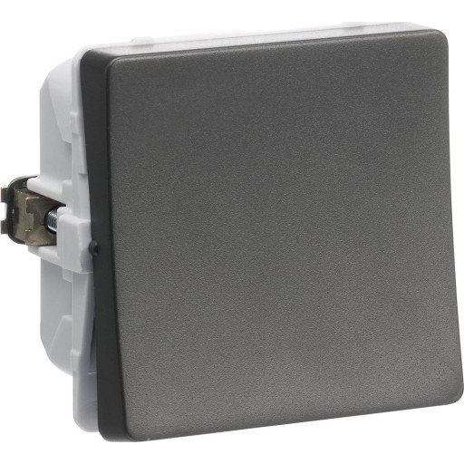 LK Fuga afbryder 1-polet med sløjfeklemme 1 modul, koksgrå