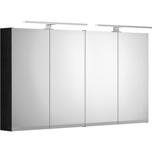 Gustavsberg Artic spegelskåp med belysning, 118,8x66,2 cm, svart ek