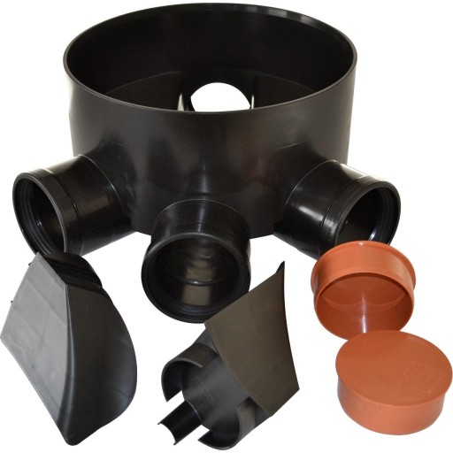 Multibrønd 315-110mm TP5 - med fleksible indsatser og propper. Wavin PP
