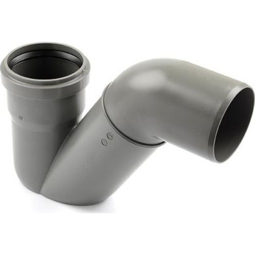 Unidrain vandlås linje Ø75mm - vandret. P-vandlås