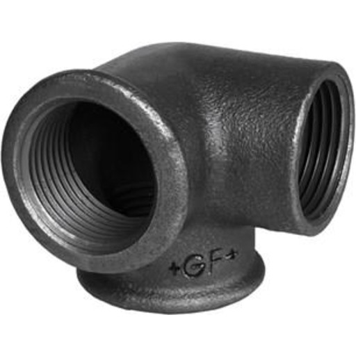 Georg Fischer vinkel med sideudløb sort 3/4´´