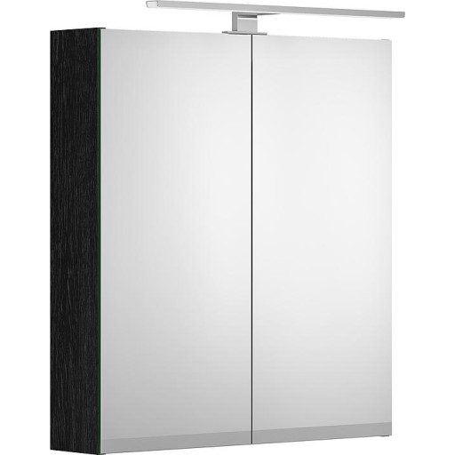Gustavsberg Artic spegelskåp med belysning, 59,4x66,2 cm, svart ek