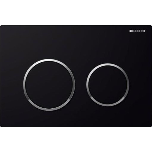 Geberit Omega20 betjeningsplade rund sort/krom/sort
