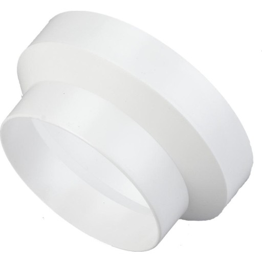 Duka reduktion Ø100-125 mm - PS, Hvid, Til runde hvide ventilationsrør