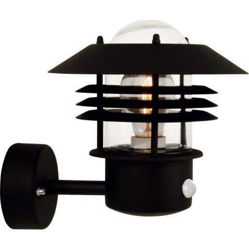 Nordlux Vejers vägglampa utomhus med sensor, sort