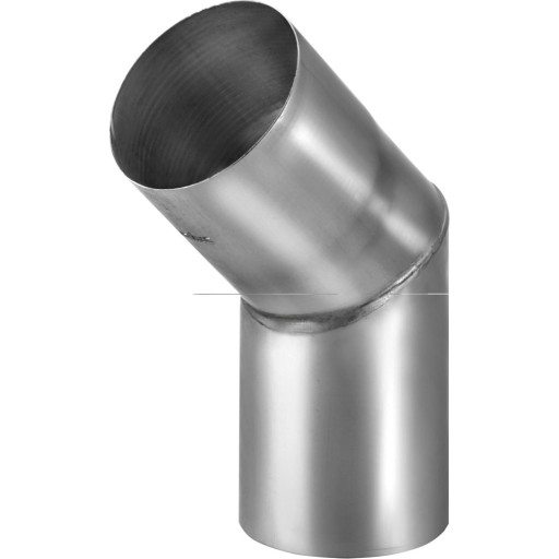 VmZinc knærør t/udvendig samling 45 grader / 76 mm, zink billede