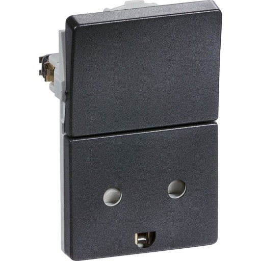 LK Fuga stikkontakt med afbryder m/jord 1,5 modul, koksgrå