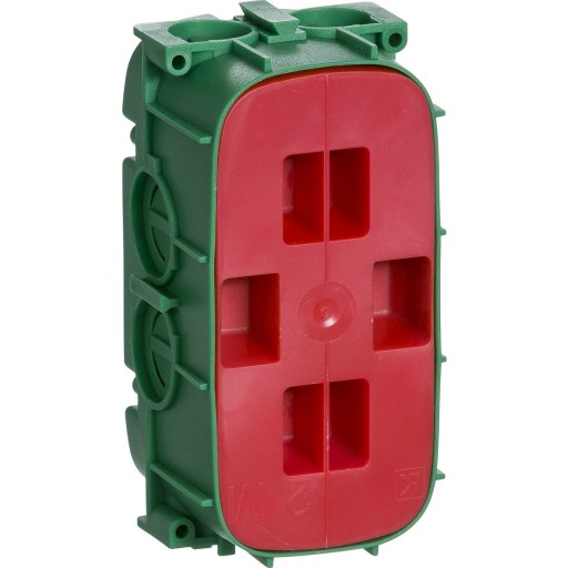 LAURITZ KNUDSEN Fuga® indmuringsdåse 2 modul, 49 mm dyb, grøn.