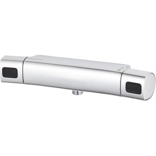 FMM Siljan termostatarmatur med afgang ned. Med keramisk topstykke, trykbalanceret.