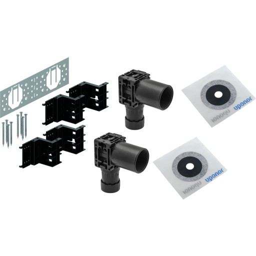 Uponor Smart Aqua Plus dobbelt koblingsdåse M7 m/tætningsmembraner, til gips/pladevægge