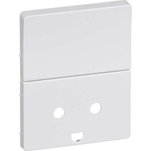 OPUS 66, Tangent og afdkning til stikkontakt med jord og 1-polet afbryder, 1 modul, hvid - Lauritz Knudsen