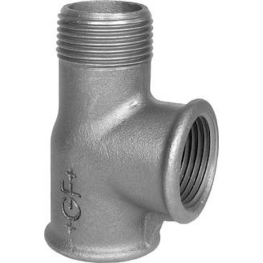 Georg Fischer tee galvaniseret 1/2´´ med udvendig gevind på hovedløb
