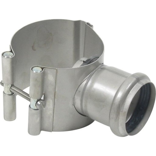 Blücher EuroPipe indskæringsmanchet 75 mm til 50 mm sideindløb. Rustfrit stål