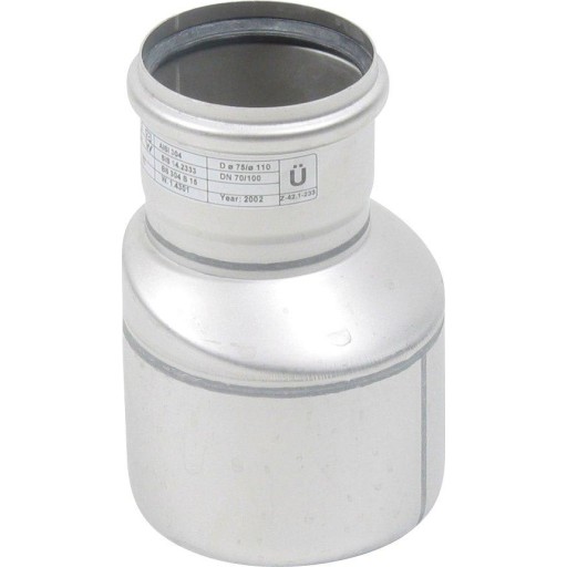 Blücher rustfri excentrisk overgang/reduktion - Ø75x50mm - AISI304/EN1.4301