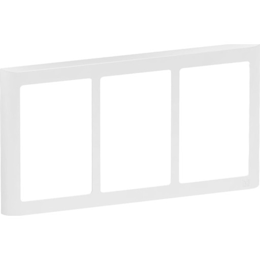 LK FUGA - Soft 63 vandret tripel design ramme, 3x1 modul, hvid