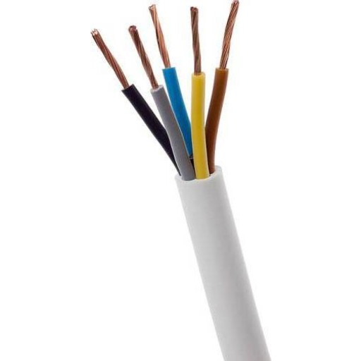 Plastkabel PKAJ 5x1,5 mm² i hvid - 5 meter billede