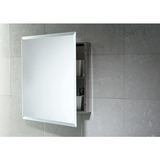 HeFe speilskap, 52x60 cm, rustfri stål Baderom > Innredningen