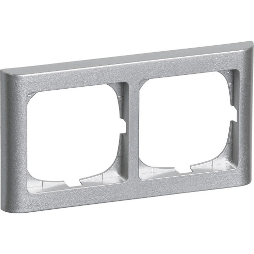 LK FUGA - Softline 63 vandret ramme, 2 modul, stlmetallic