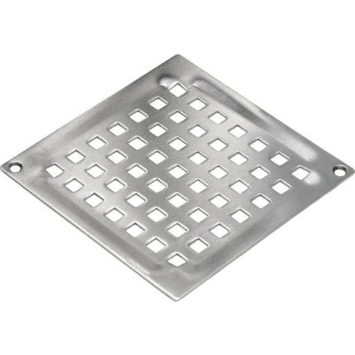Blücher Square Vienna rist til gulvafløb med skruehuller 140x140 mm. Rustfrit stål