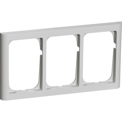 LAURITZ KNUDSEN FUGA® ramme Softline 63 1,5 modul tripel vandret, lysegrå.