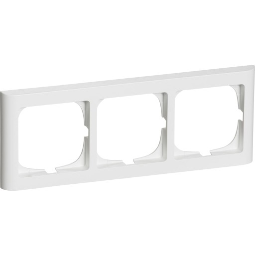 LAURITZ KNUDSEN FUGA® ramme Softline 63 3 modul vandret til 2 modul indsats, hvid.