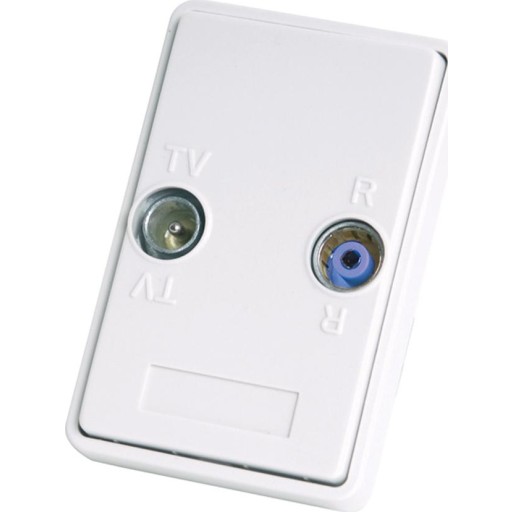 DKT 'Freja' - FUGA antenneudtags sljfedse til TV og FM radio (T4C), 1 modul, hvid