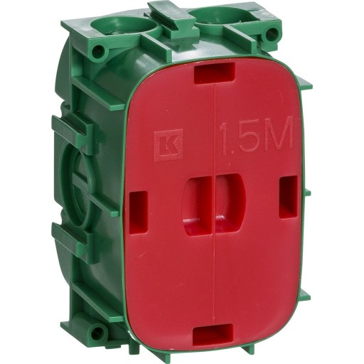 LAURITZ KNUDSEN Fuga® indmuringsdåse 1,5 modul, 49 mm dyb, grøn.