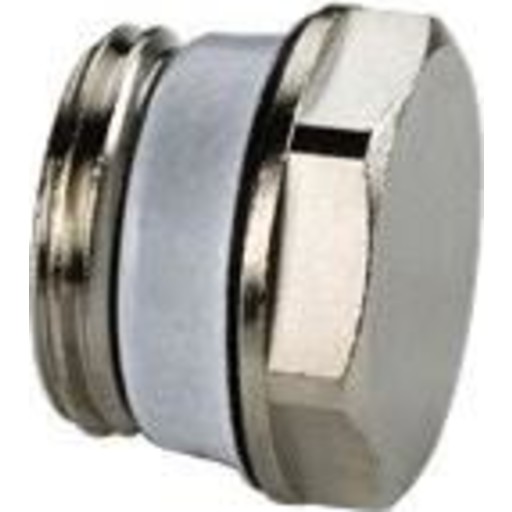 Afslutningsprop 6 kant med profitring krom 1/2