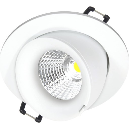 Nordtronic Velia Large Tilt LED indbygningsspot 230V 10,9W 2700K, IP44, kipvinkel 45, hvid, rund