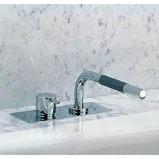 Vola BK9 badkarsblandare med duschset, borstad krom