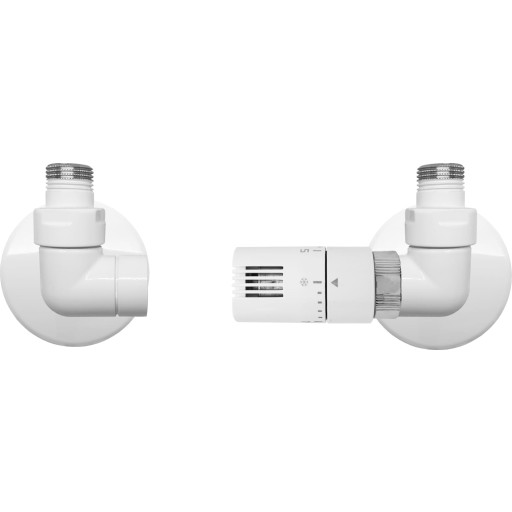 Kriss Corner ventilsæt med rumtermostat højre, hvid billede