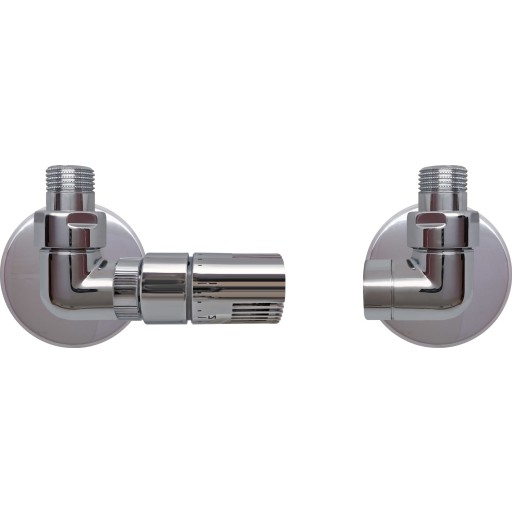 Kriss Corner Rum Plus ventil 1/2'' vinkelløbende med rumtermostat venstre, krom billede