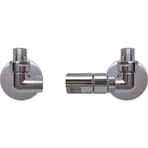 Kriss Corner ventilsæt m/rumtermostat, højre, krom billede