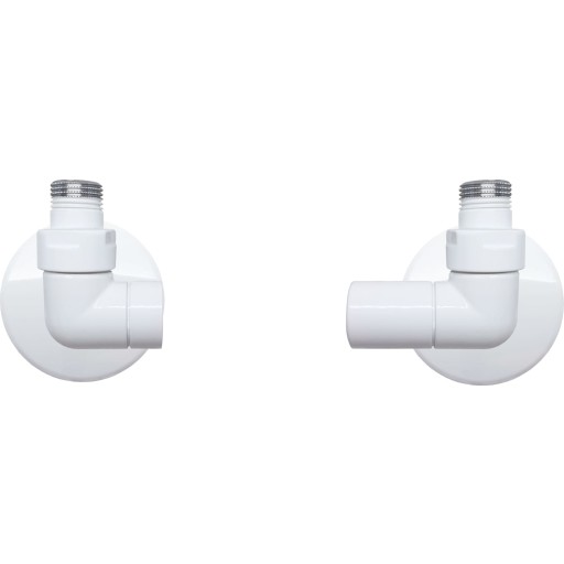 Kriss Corner Manuel ventilsæt, vinkelløbende med 1/2´´ tilslutningsrør & rosetter. Hvid